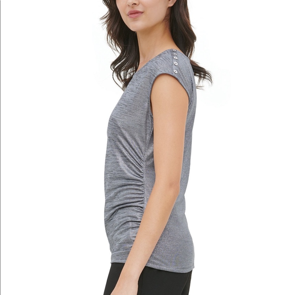 Calvin Klein Ruched Metallic Top - Picture 7 of 7